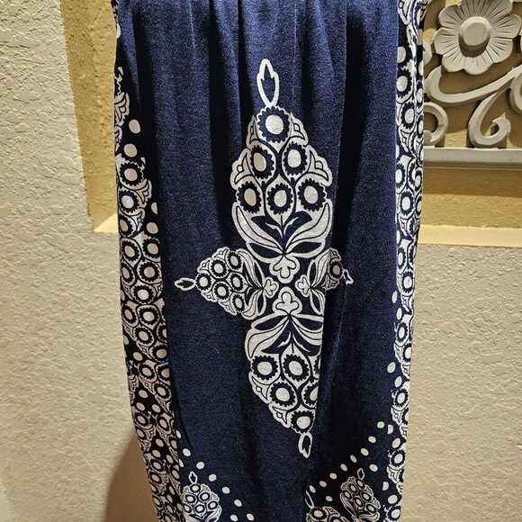 Crown & Ivy Large Sun Dress Boho Garden Party Paisley Beach Cover Nautical NEW - Picture 8 of 10